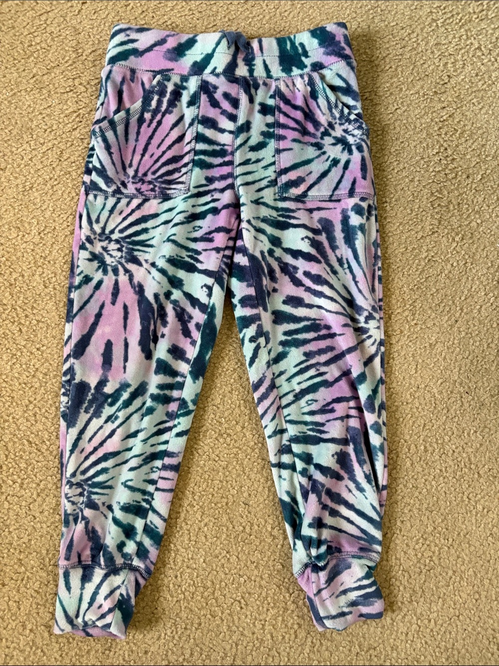 SO Kids Tie-Dye Joggers in Purple, Navy & Teal Size S or 7